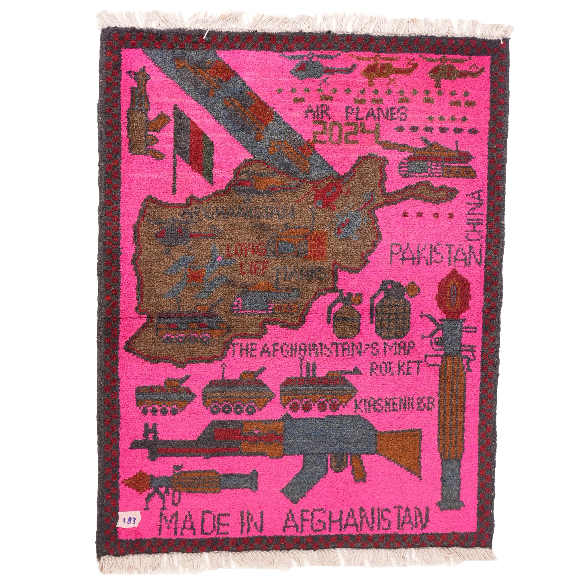 Large Afghan Campaign Pattern War Rug - Image 2